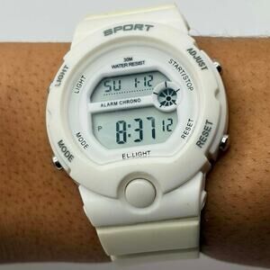 White Sport Digital Men's Watch